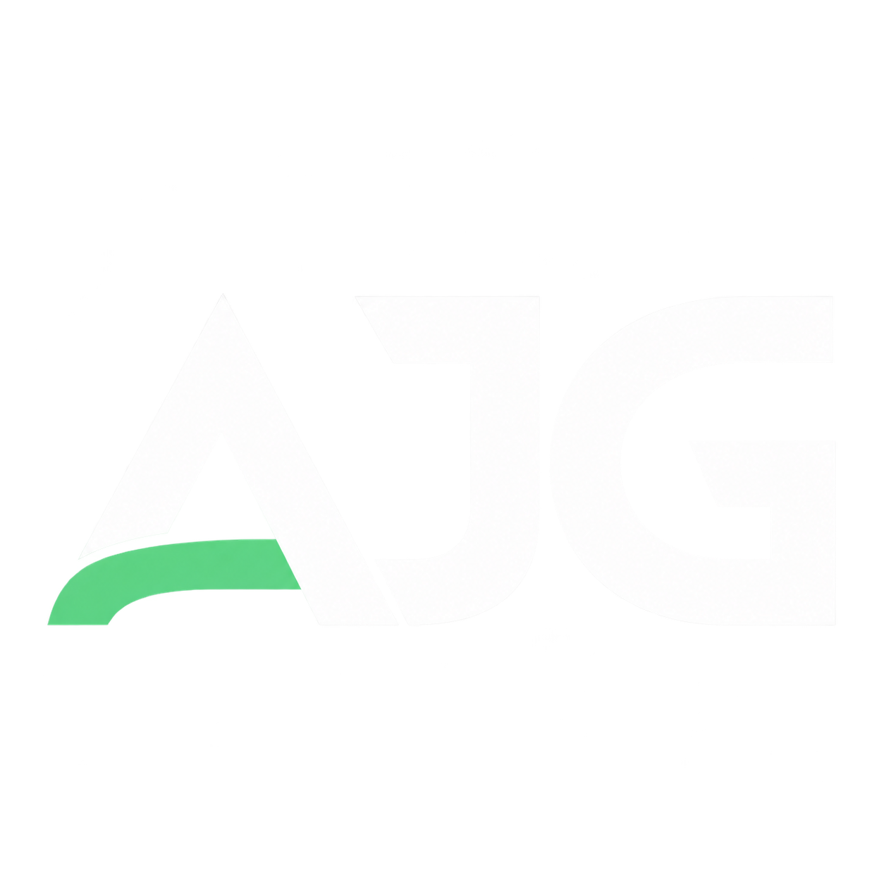 Logotipo AJG Branco com Swoosh Verde